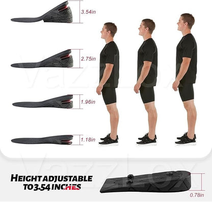 Height Increase Insoles for Men & Women Soft 4-Layer Height Hoppers for Men Comfortable Breathable & Adjustable Height Insoles for Men Lift Up To 9cm Height Booster Shoe Heel Orthotic Soles