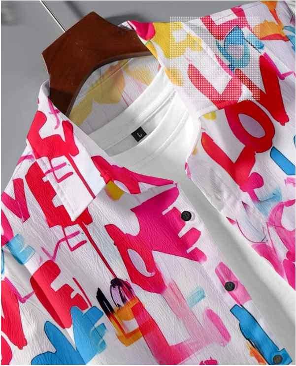 Casual Summer Shirt Set Heart English Two-piece Co-ord Set (Holi OutFit Be Like) ❤️