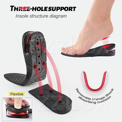 Height Increase Insoles for Men & Women Soft 4-Layer Height Hoppers for Men Comfortable Breathable & Adjustable Height Insoles for Men Lift Up To 9cm Height Booster Shoe Heel Orthotic Soles